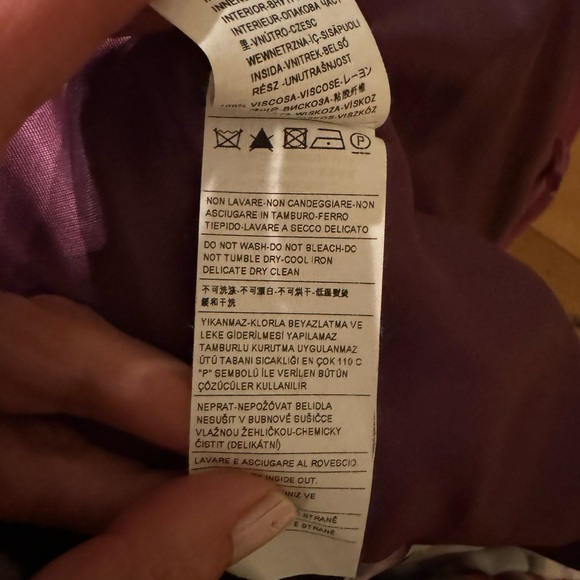 EUC United Colors of Benetton Plum Wool Belted Peacoat sz 40 2US xs - Picture 8 of 8